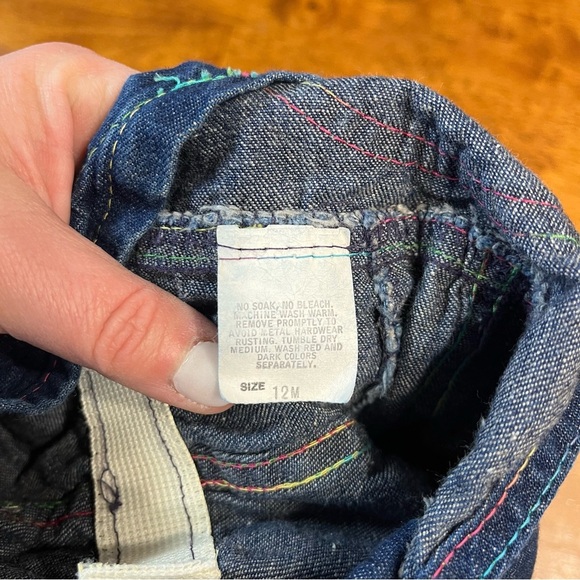 Vintage Osh-Kosh Denim Overalls blue patch size 12 months 100% cotton - Picture 7 of 9